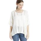 Sole Society Sole Society Sheer Cable Knit Poncho - Ivory-one Size