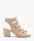 Sole Society Sole Society Rae Cage Lace Up Sandals Sand Size 5.5 Suede