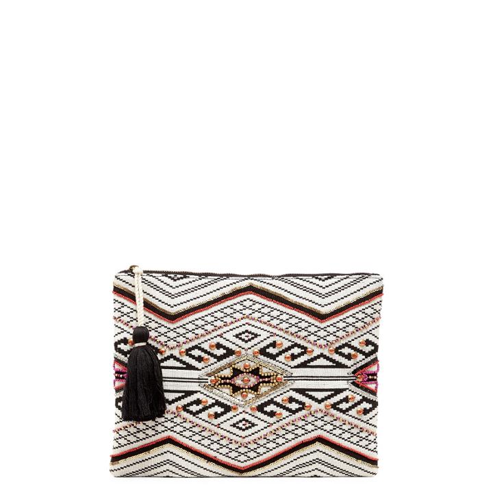 Sole Society Sole Society Trixie Fabric Beaded Clutch - Black Combo