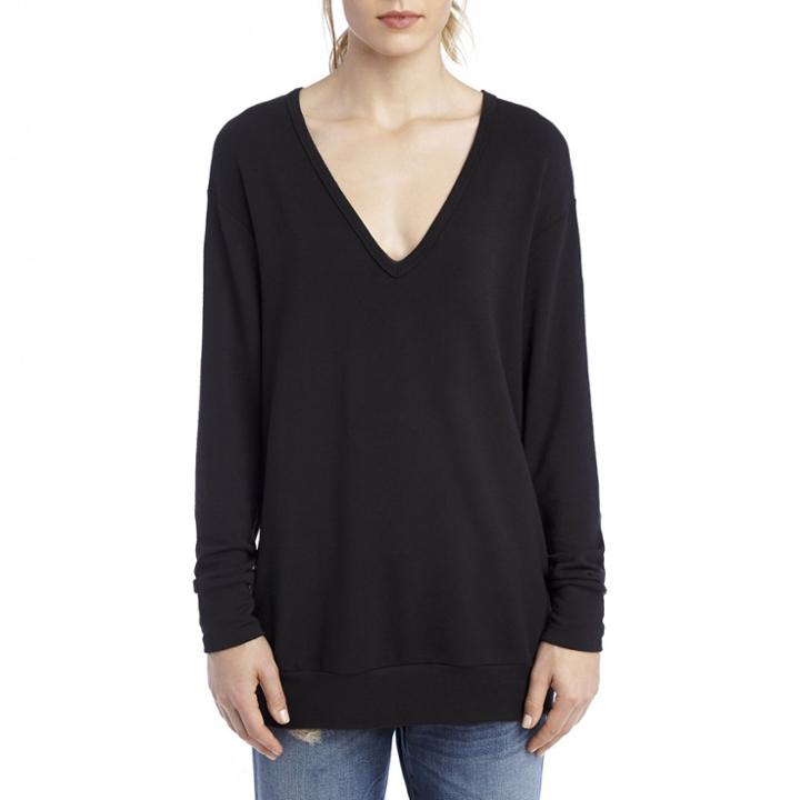 Stylesaint Stylesaint French Terry V Neck Tunic - Black