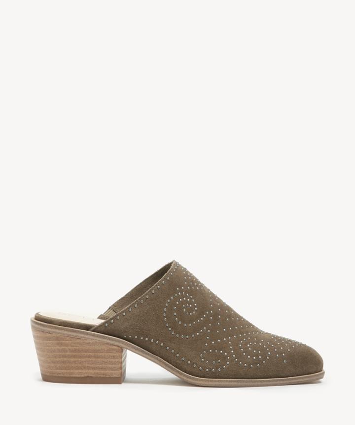 Sole Society Women's Lilliane Studded Mules Bootie Antique Green Size 5 Suede From Sole Society