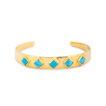 Karen London Karen London 24k Gold Plated Stone Cuff - Turquoise