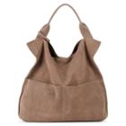Sole Society Sole Society Jamari Genuine Suede Oversize Tote - Taupe-one Size