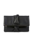 Sole Society Sole Society Lenore Vegan Foldover Clutch W/ Panel Bow Detail - Black