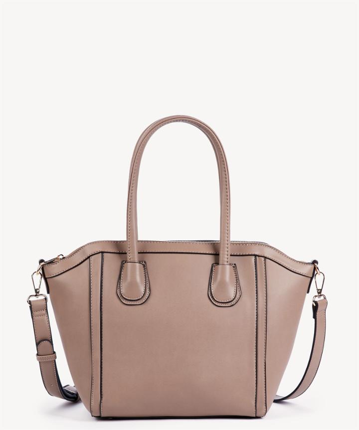 Sole Society Sole Society Amada Vegan Crossbody Satchel Bag Taupe Leather