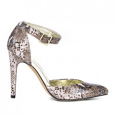 Solesociety Azra Ankle Strap Pump - Brown Snake