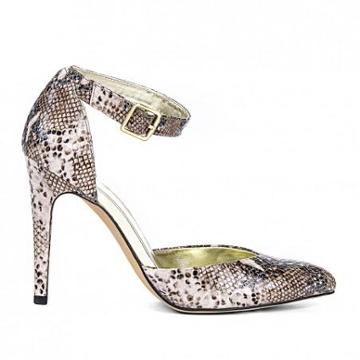 Solesociety Azra Ankle Strap Pump - Brown Snake