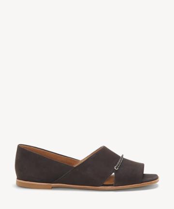 Corso Como Corso Como Women's Annalyn Open Toe Flats Black Size 10 Leather From Sole Society