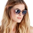 Sole Society Sole Society Lorimer Wood Oversized Sunglasses - Brown Wood-one Size