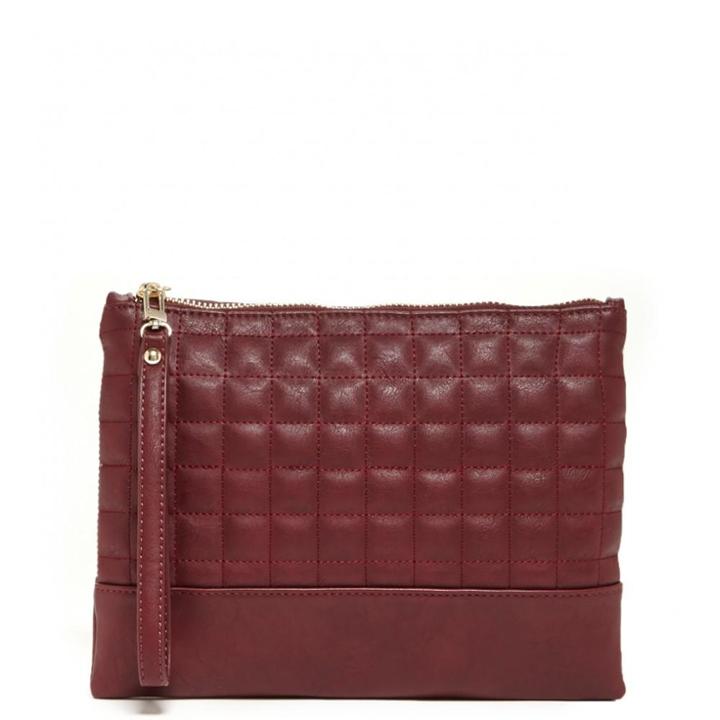 Sole Society Sole Society Trichelle Vegan Quilted Pouch - Berry-one Size