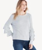 1. State 1. State Tiered Ruffle Sleeve Sweater Grey Heather Size Medium From Sole Society