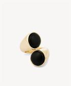 Sole Society Sole Society Modern Stone Statement Ring Black One Size Os
