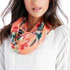 Sole Society Sole Society Elongated Tropical Print Scarf - Coral