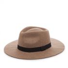 Sole Society Sole Society Wide Brim Fedora With Grosgrain Band - Heathered Camel