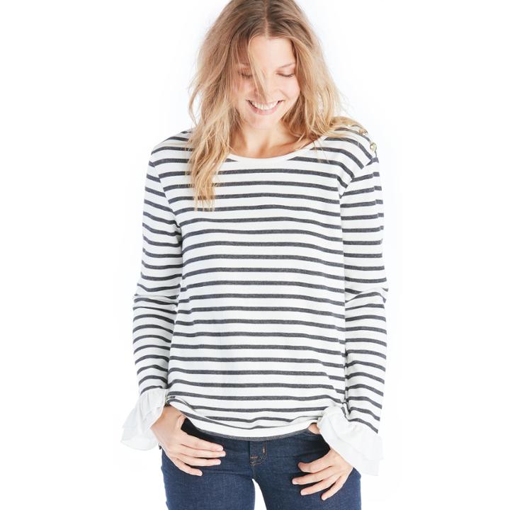 Sanctuary Sanctuary Franca Stripe Knit Top - Black/milk-xs