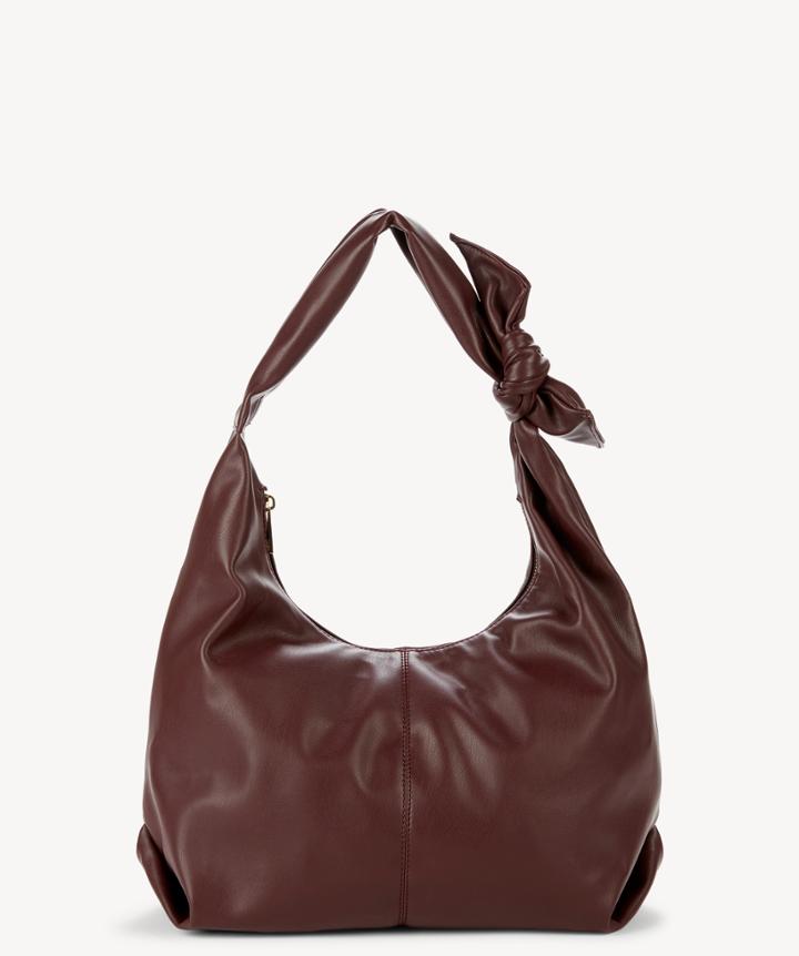 Sole Society Sole Society Niki Vegan Hobo Bag W/ Bow Detail Bordeaux Leather