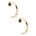 Sole Society Sole Society Gold Plated Cz Earrings - Black