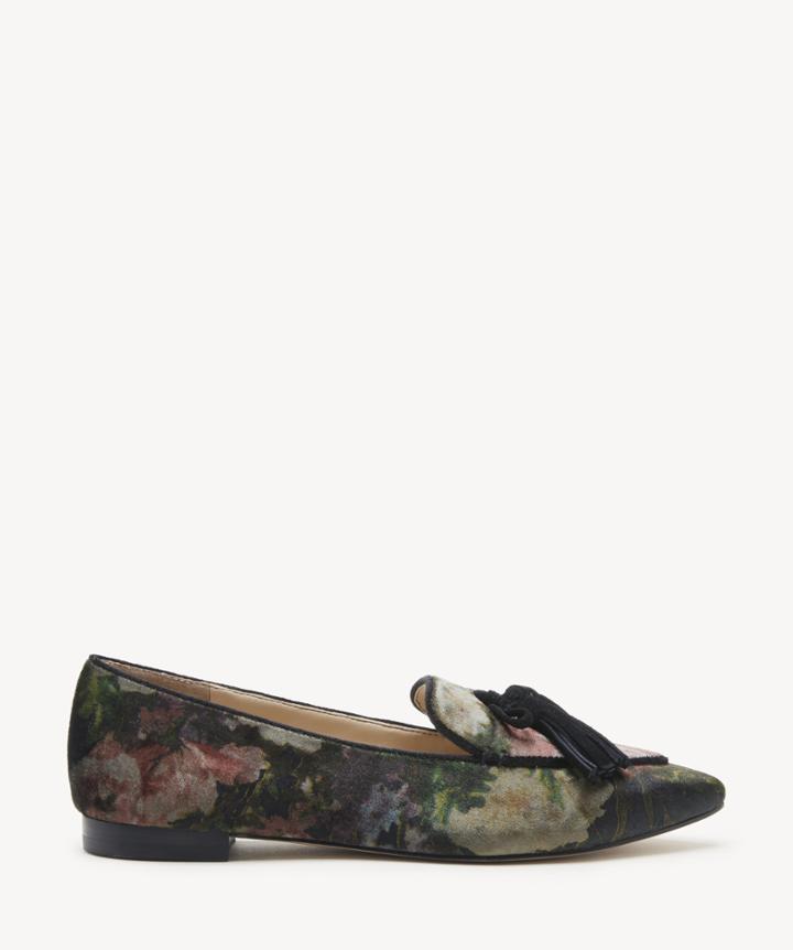 Sole Society Women's Hadlee Tassel Loafers Black Floral Size 5 Suede From Sole Society
