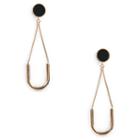 Sole Society Sole Society Genuine Leather Drop Earrings - Black-one Size