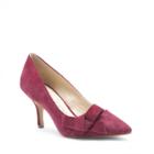 Sole Society Sole Society Jensine Suede Mid Heel Pump - Crimson-8