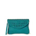 Sole Society Sole Society Averie Mixed Woven Clutch - Teal-one Size