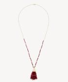 Sole Society Women's Beaded Tassel Necklace Ruby Red One Size From Sole Society