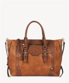 Sole Society Sole Society Susan Vegan Large Winged Tote Brown Combo Leather