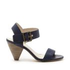 Sole Society Sole Society Missy Leather Mid Heel Sandal - Washed Navy-5