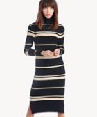 J.o.a. J.o.a. Women's Striped Sweater Dress In Color: Black/cream Size Xs From Sole Society