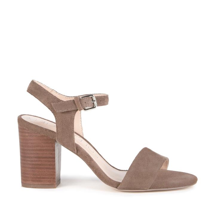 Sole Society Sole Society Linny Block Heel Sandal - Dark Taupe