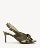 Sole Society Women's Genneene Knotted Dress Sandals Dark Olive Size 10 Satin From Sole Society