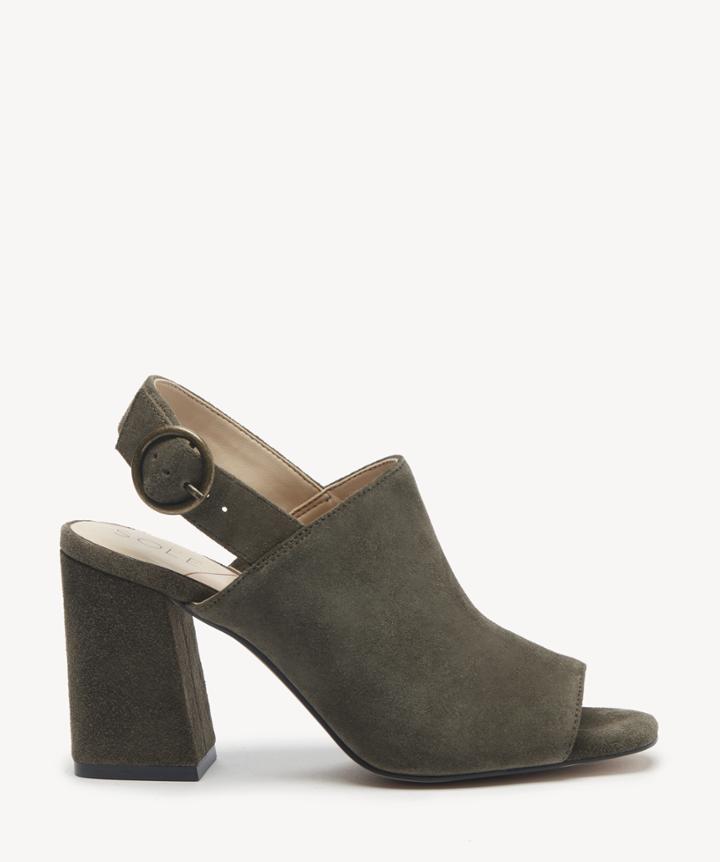 Sole Society Women's Juniah Slingback Sandals Dark Olive Size 5 Suede From Sole Society