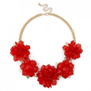 Solesociety Modern Floral Necklace  - Red