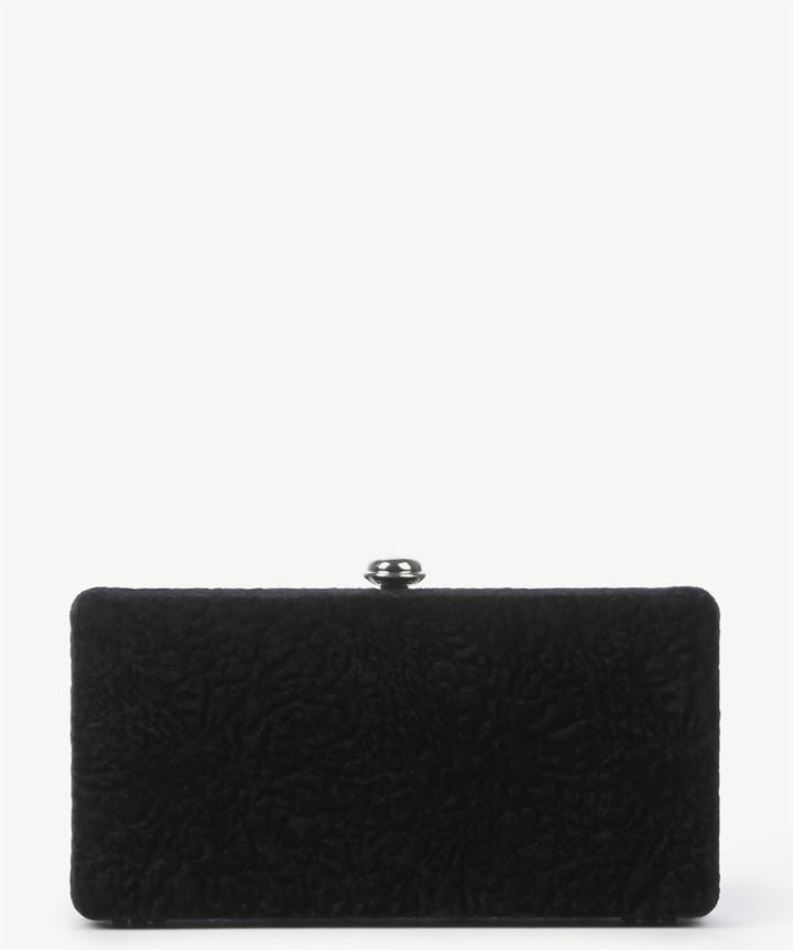Sole Society Women's Lyn Exotic Velvet Box Clutch Black Dacron From Sole Society