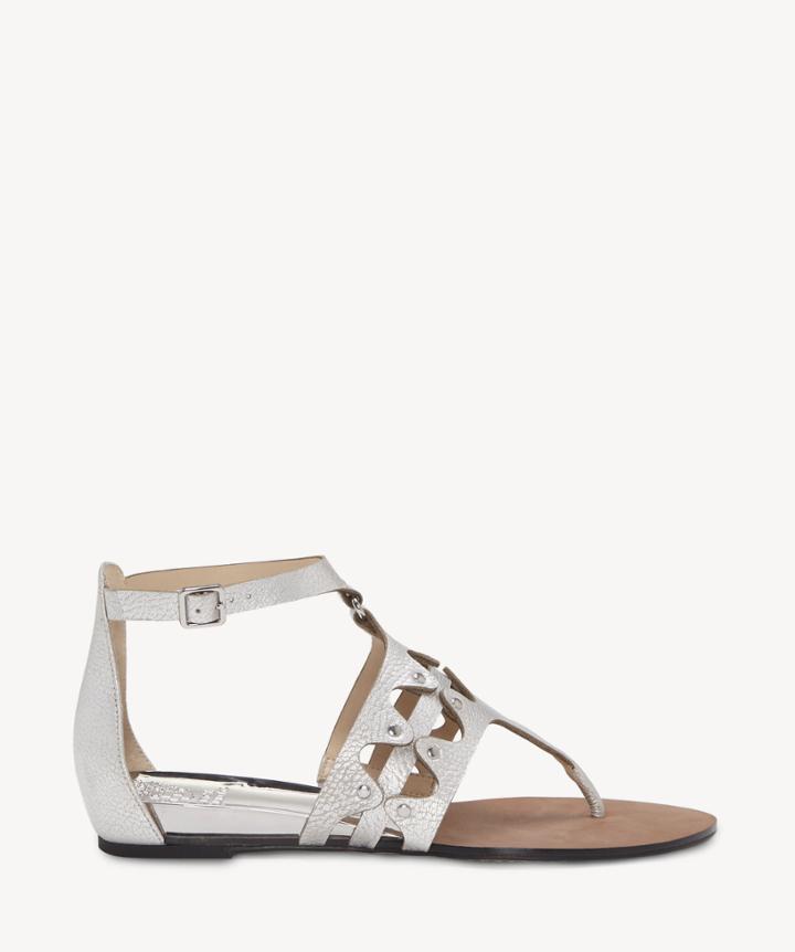 Vince Camuto Vince Camuto Arlanian Flats Sandals Metal Silver Size 5 Leather From Sole Society