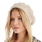 Sole Society Sole Society Textured Beret With Pearls - Cream