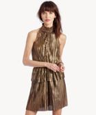 Moon River Moon River Women's Metallic Sleeveless High Neck Dress In Color: Bronze Size Xs From Sole Society