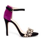 Sole Society Sole Society Sheila Ankle Strap Heel - Natural Multi Cranberry Black