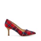 Sole Society Sole Society Angelica Pointed Toe Pump - Navy Red Plaid-5.5