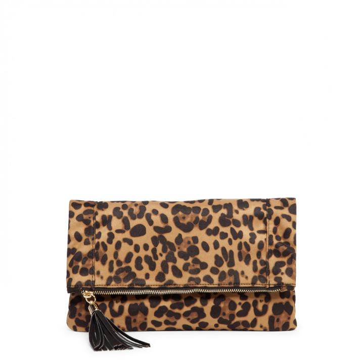 Sole Society Sole Society Tasia Vegan Foldover Clutch - Brown-one Size