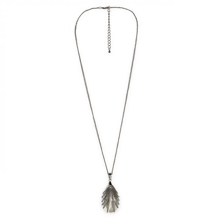 Sole Society Sole Society Chain Wrapped Pendant Necklace - Gunmetal