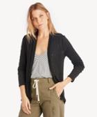 Vince Camuto Vince Camuto L/s Open Front Linen Cardigan - Rich Black-xs