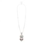 Sole Society Sole Society Long Stone Pendant Necklace - Silver Turquoise