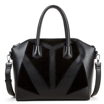 Sole Society Sole Society Rosamund Satchel With Panel Detail - Black