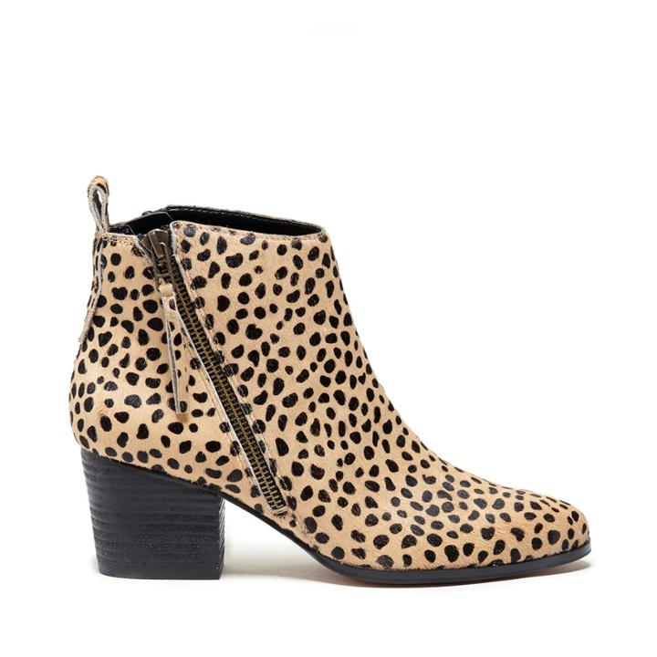 Sole Society Sole Society Mira Asymmetrical Zip Bootie - Cheetah Dot