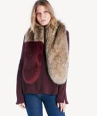 Sole Society Sole Society Dip Dyed Faux Fur Stole Brown/oxblood One Size Os