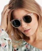 Sole Society Sole Society Ellor Double Frame Round Sunglasses Clear One Size Os Plastic
