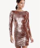 Dress The Population Dress The Population Women's Lola In Color: Rose Gold/nude Size Large Polyester Spandex From Sole Society