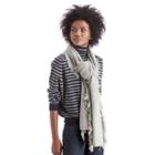 Sole Society Sole Society Textured Knit Scarf With Fringe - Grey