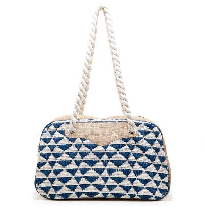Sole Society Sole Society Getaway Fabric Weekender - Navy Cream-one Size